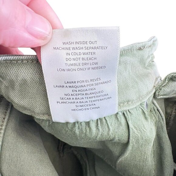 Women's Blakeley Distressed Olive Green Jeans Size 5 Wide Leg Strechy Relaxed - Picture 6 of 7